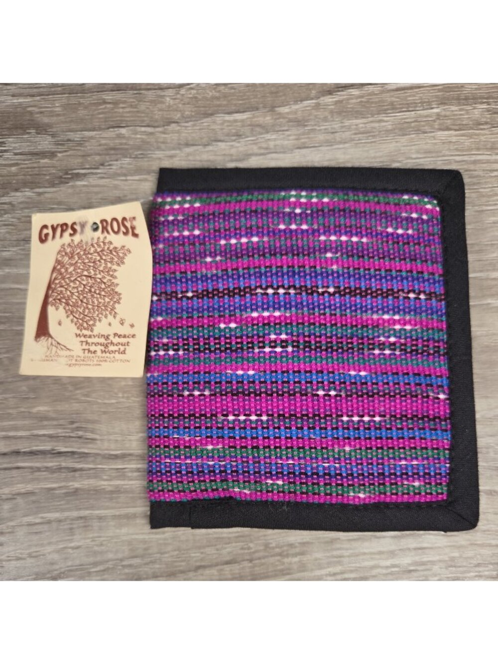 Gypsy Rose Handwoven Guatemalan Cotton Canvas Bifold Wallet NWT Boho Hippie